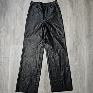 Forever 21 Women’s Faux Leather Wide-Leg Pants Medium